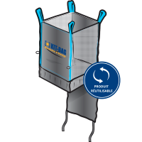 Big-bag BOIS 100x100x130 + toile géotextile + toile ventilée Big-bag BOIS 100x100x130 + toile géotextile + toile ventilée