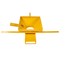 Trémie pyramidale 1200 avec vanne guillotine + manchon à gauche Trémie pyramidale 1200 avec vanne guillotine + manchon à gauche